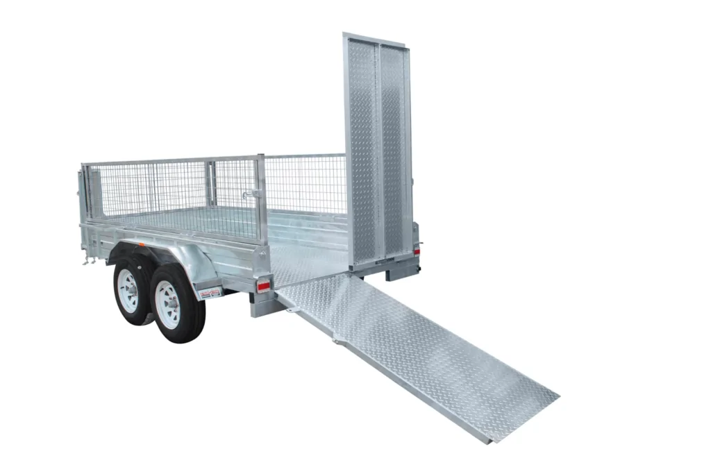 Mower Trailer with Drop-Down Ramp